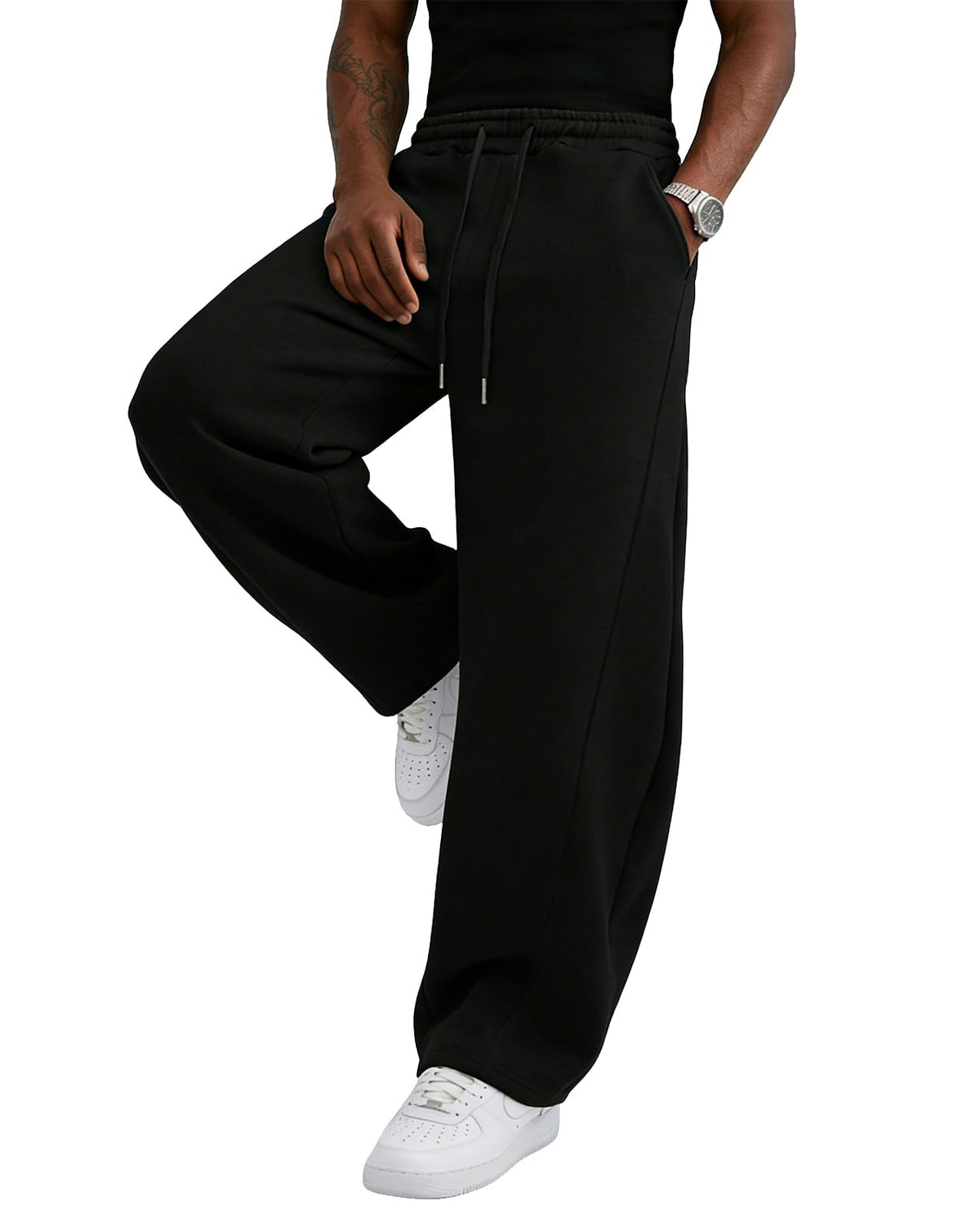Wangdo Men's Baggy Sweatpants Wide Leg Lounge Cotton Casual Jogging Pants