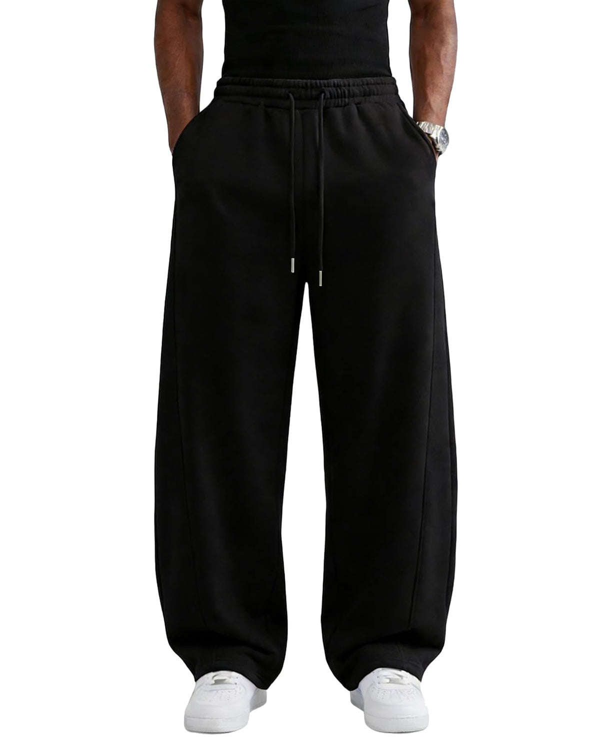 Wangdo Men's Baggy Sweatpants Wide Leg Lounge Cotton Casual Jogging Pants