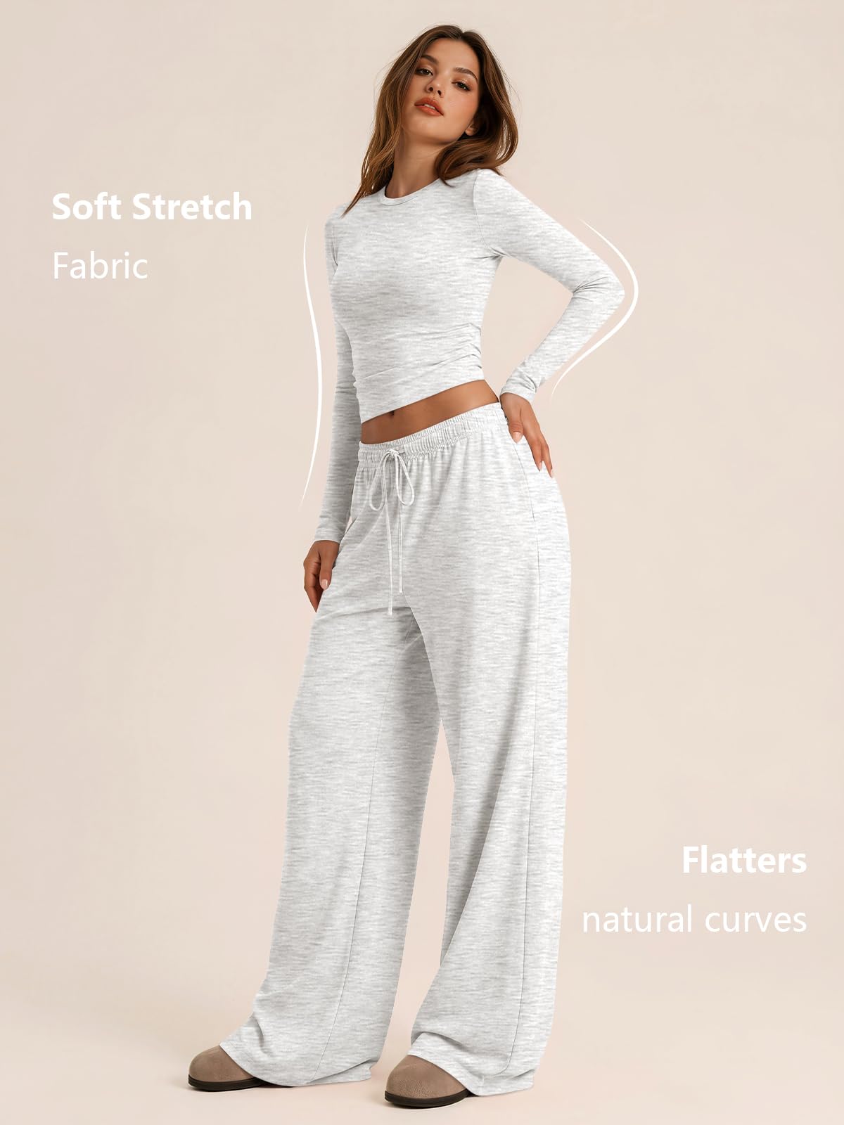 Trendy Queen Women's 2 Piece 2026 Fall Fashion Lounge Set with Pockets