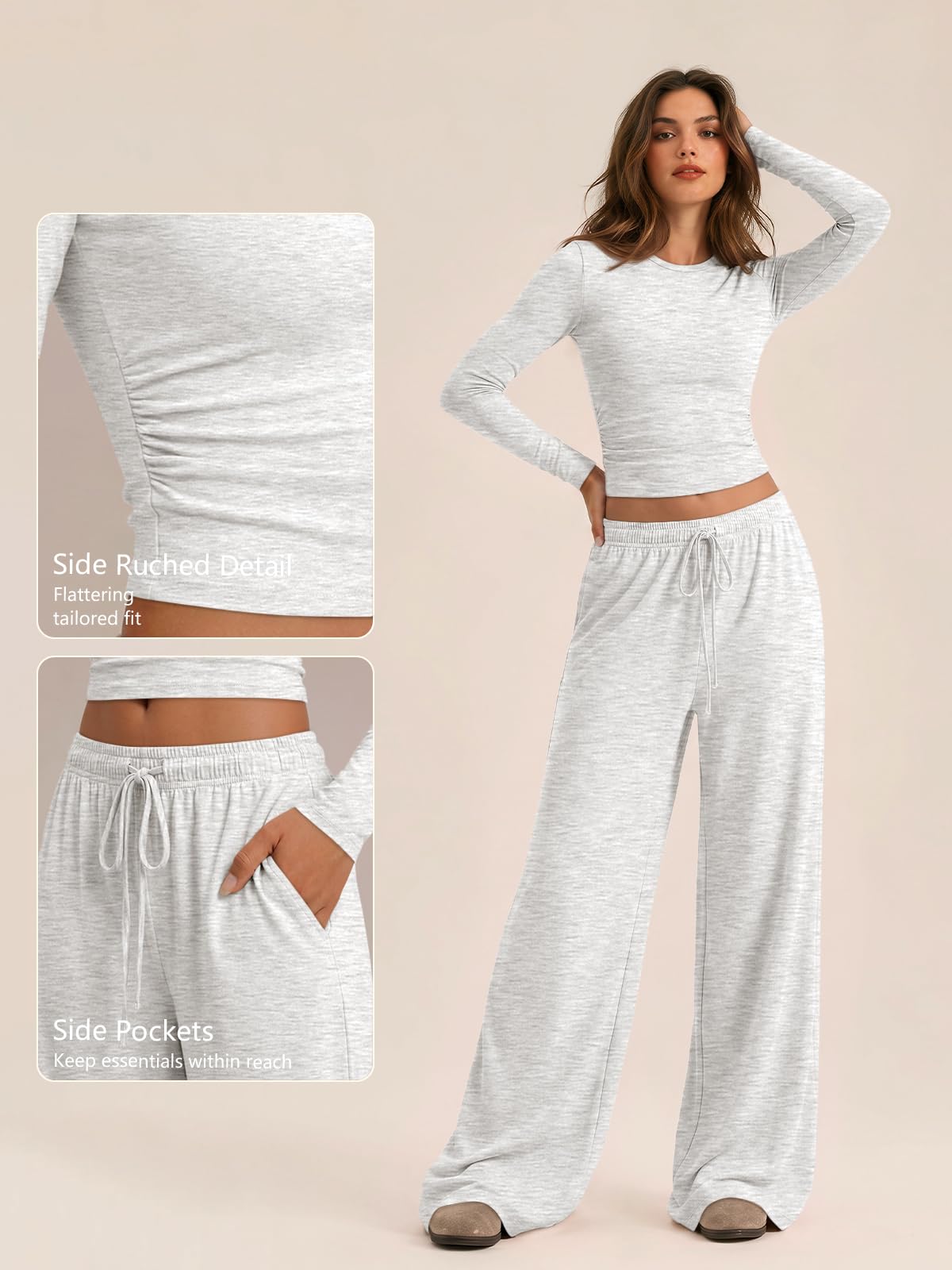 Trendy Queen Women's 2 Piece 2026 Fall Fashion Lounge Set with Pockets