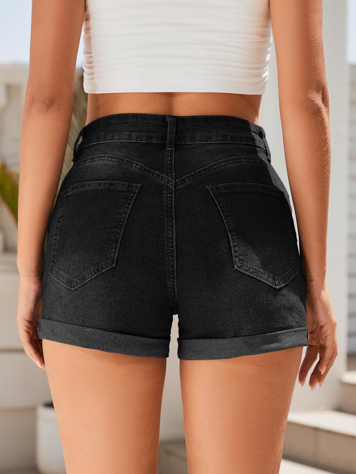 Women's Casual & Comfy Lightweight Stretch Denim Jean Shorts with Button Pockets 2026 Summer Fashion Hot Jorts Nashville Outfits