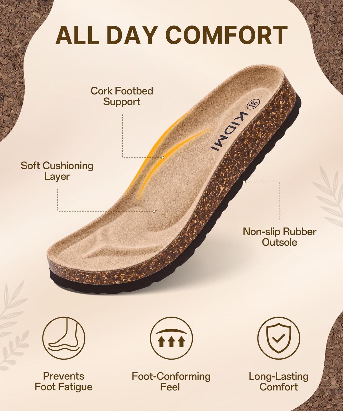 KIDMI Genuine Suede Clogs for Women Men Cork Footbed Mules Potato Shoes