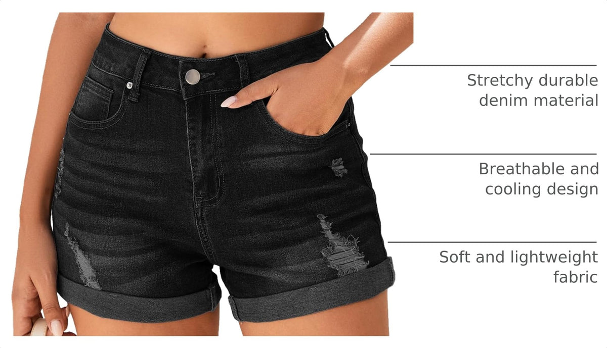 Women's Casual & Comfy Lightweight Stretch Denim Jean Shorts with Button Pockets 2026 Summer Fashion Hot Jorts Nashville Outfits